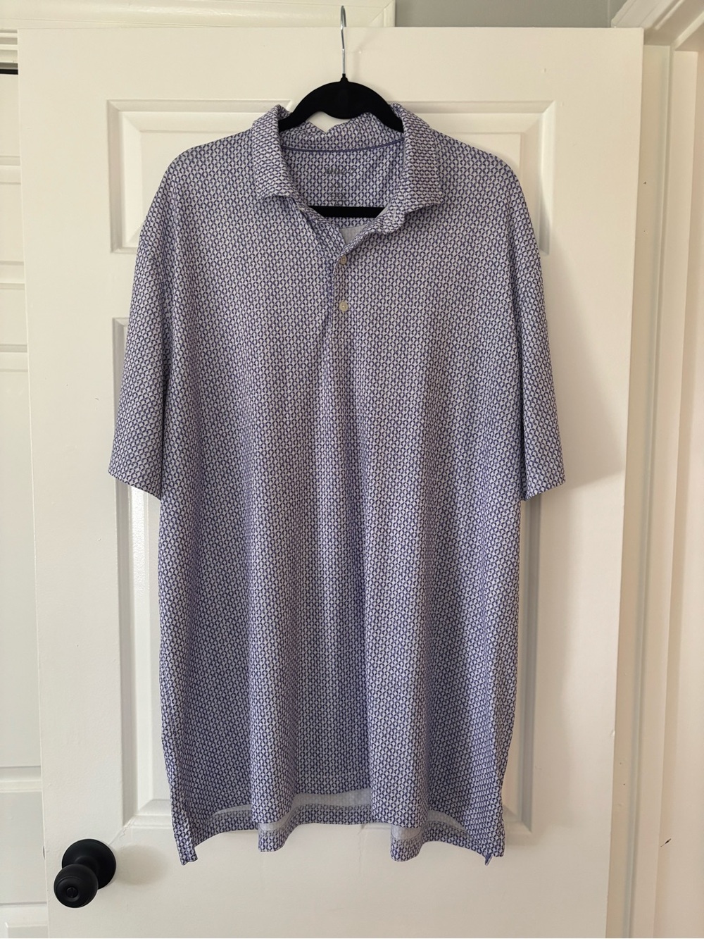 Johnnie-O XXL Purple Geometric Performance Polo Golf Shirt - Like New